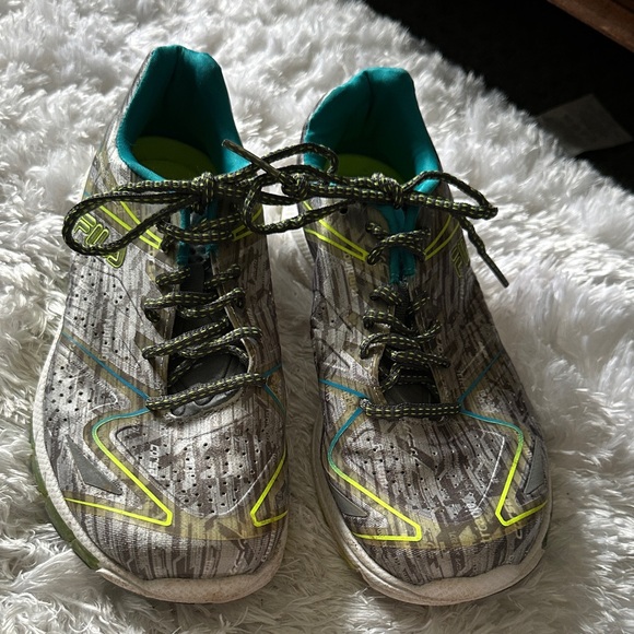 Fila Shoes - Fila Gray and Neon Yellow Women's Athletic Shoes